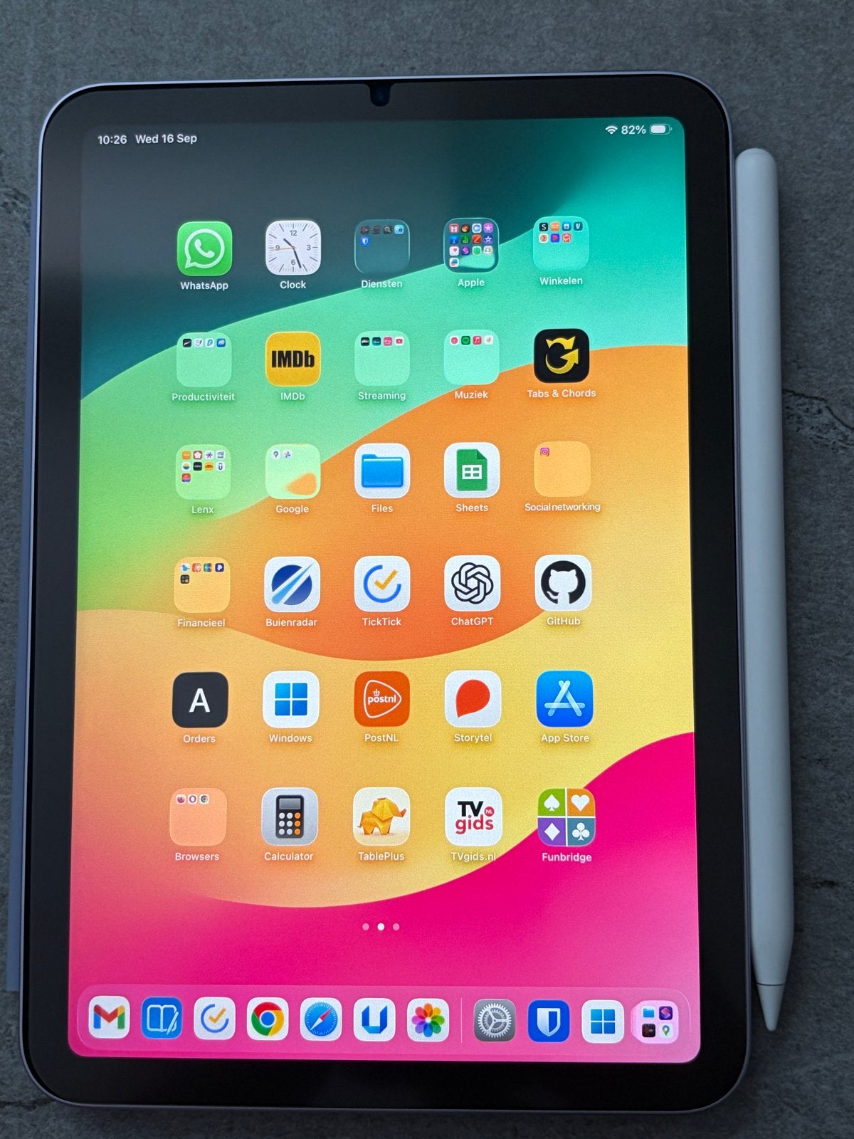 iPad mini 6e generatie paars 128GB Wi-Fi + Apple Pencil Pro