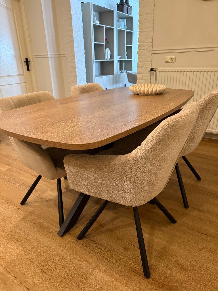 Foto 9 van Deens ovale spinpoot eettafel lengte 1.60  2.10 en 2.40