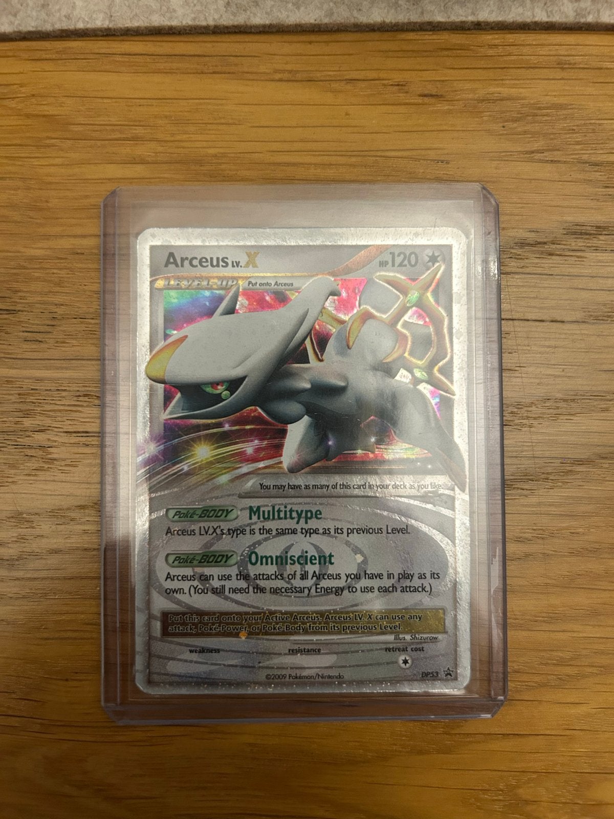 Arceus LV.X Pokémon kaart, Ophalen of Verzenden, Gebruikt, Losse kaart, Foil