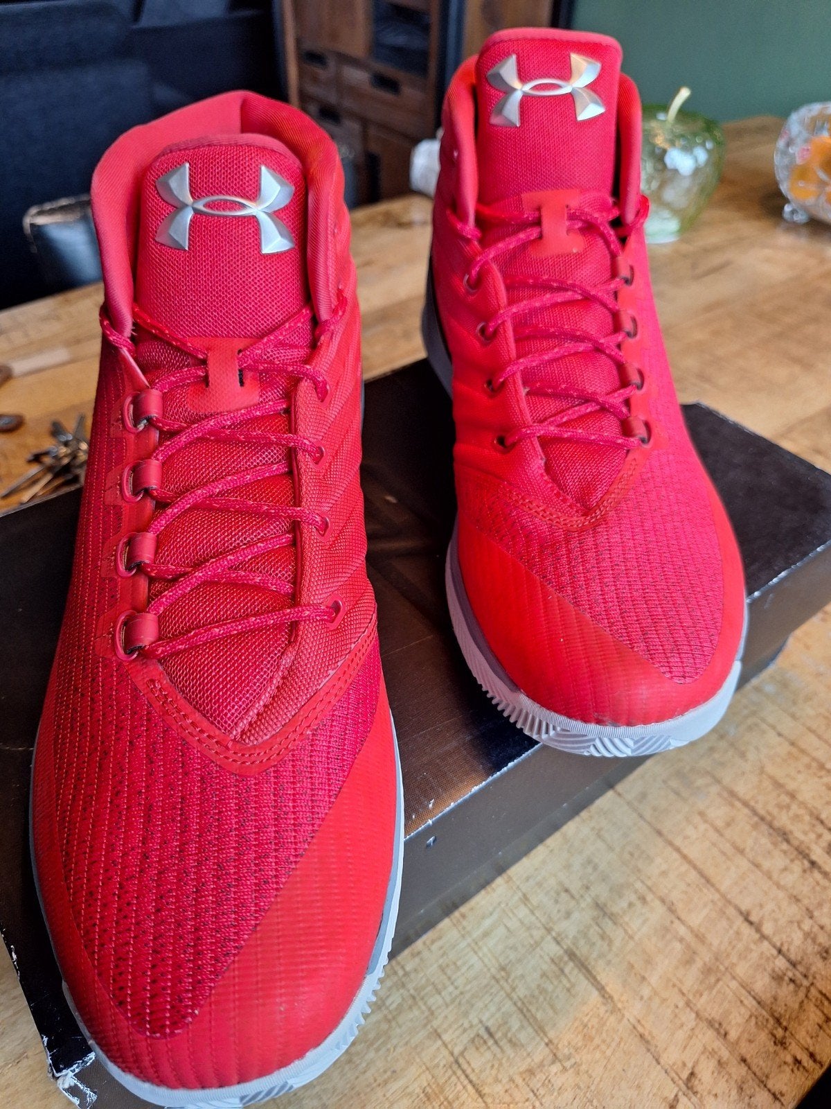 Under Armour Curry 3 - Rood/Grijs - Maat 50.5, Overige kleuren, Under Armour, Nieuw, Ophalen of Verzenden