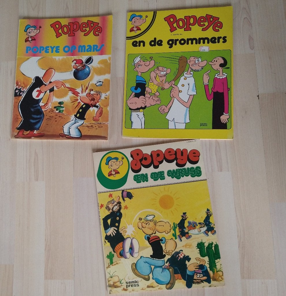 Popeye 3 stripboeken, Boeken, Meerdere stripboeken, Ophalen of Verzenden, Zo goed als nieuw