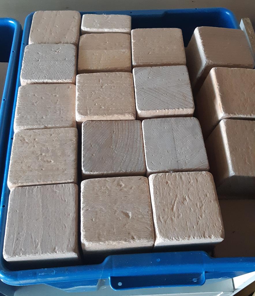 Houten blokken vierkant uit speelzaal / gymzaal, Ophalen, Gebruikt, Overige typen