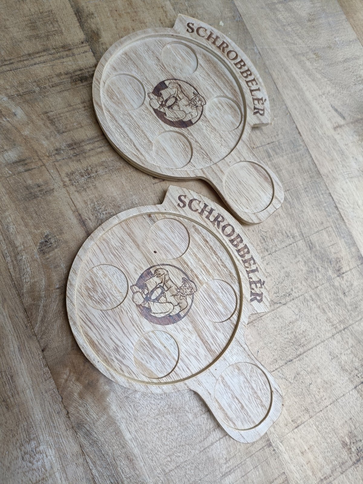 Schrobbelèr borrelplankjes - Set van 2, Ophalen, Zo goed als nieuw, Bruin, Hout