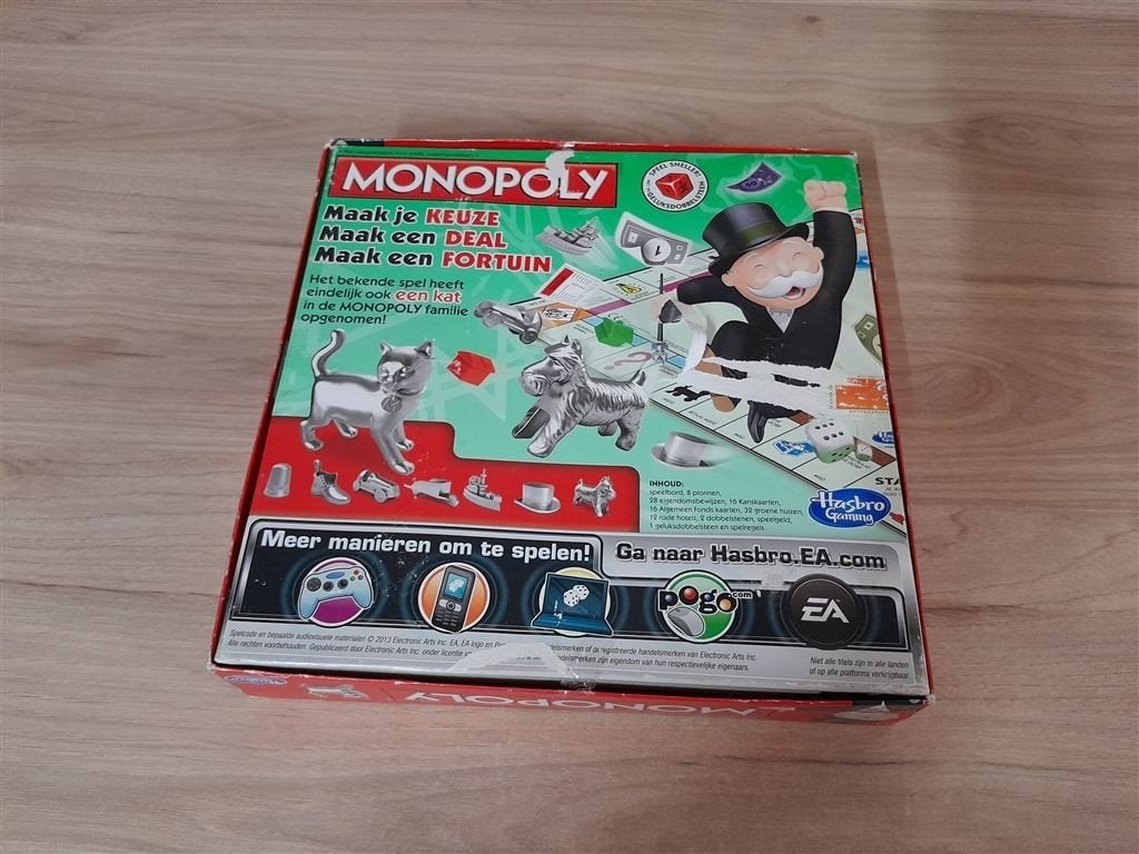 Monopoly parker - met kat en hond pion - s5550, Verzenden, Zo goed als nieuw