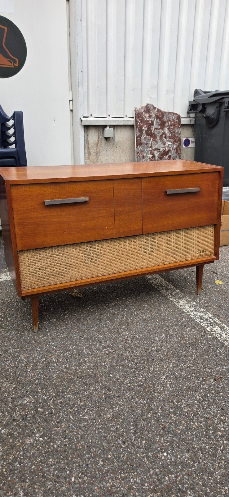 prachtig vintage jaren 60 radio pick-up meubel!, Ophalen, Zo goed als nieuw, 25 tot 50 cm, Teakhout