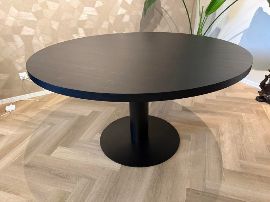 Ronde eettafel Zwart, Huis en Inrichting, Ophalen, Rond, Maxfurn, Zo goed als nieuw