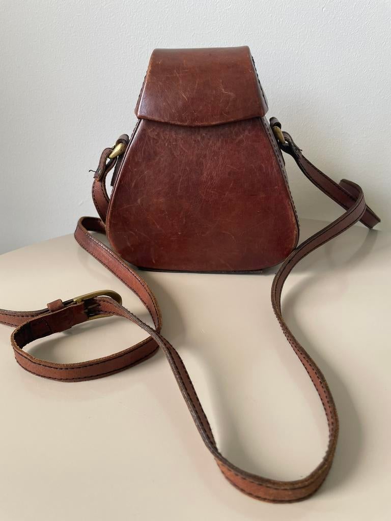 Vintage schoudertas / bruine schoudertas, Sieraden, Tassen en Uiterlijk, Tassen | Damestassen, Ophalen of Verzenden, Gebruikt