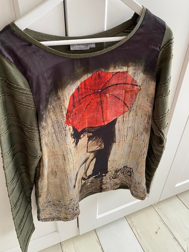 Longsleev van Geisha mt . Xxl, Ophalen of Verzenden, Gedragen, Maat 46/48 (XL) of groter, Groen