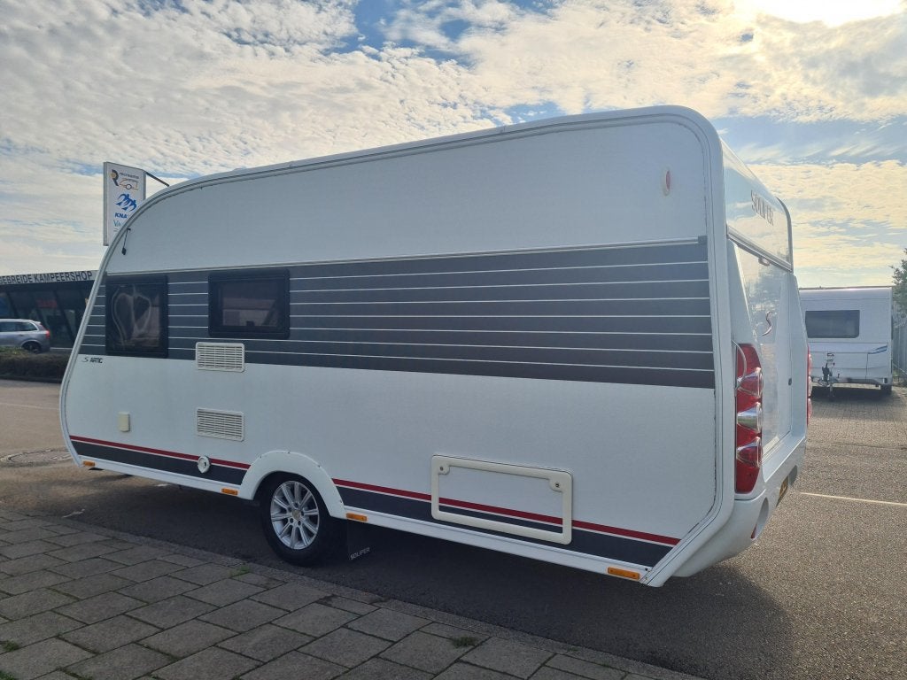 Solifer Artic 480, Caravans en Kamperen, Caravans, Standaardzit, Solifer, Tot en met 4, Dwarsbed