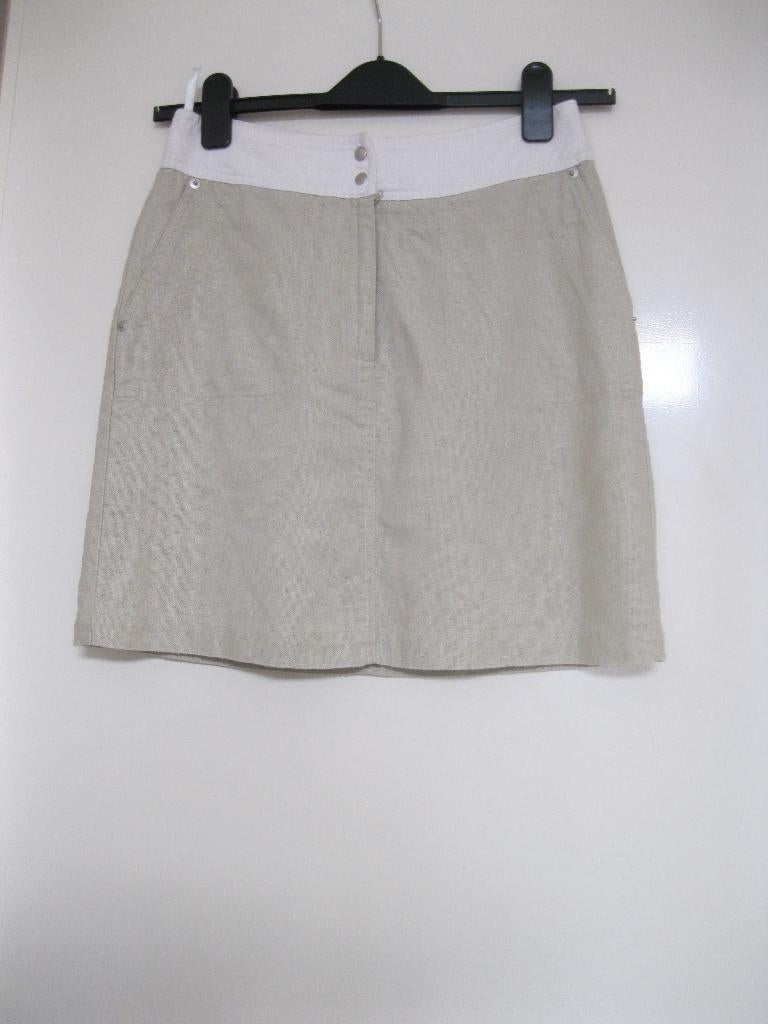 Cambridge linnen rok beige / room s / 36  Nieuwprijs €69,90, Kleding | Dames, Rokken, Verzenden, Beige, Nieuw, Maat 36 (S)