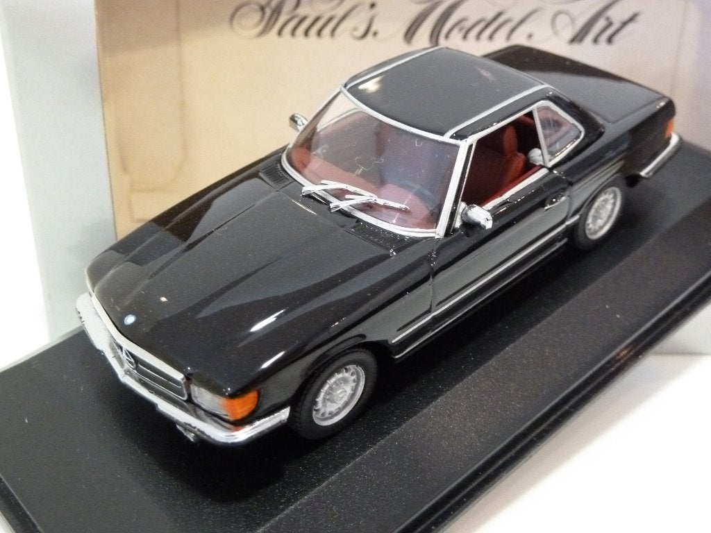 Minichamps Mercedes 350SL Hard Top r107 1971 Zwart 430033451, Ophalen of Verzenden, Nieuw, Auto, MiniChamps