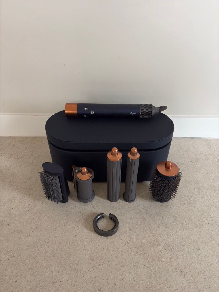 Dyson Airwrap i.d. Straight+Wavy | Blauw/Koper | ZGAN, Ophalen of Verzenden, Zo goed als nieuw, Föhn of Haardroger