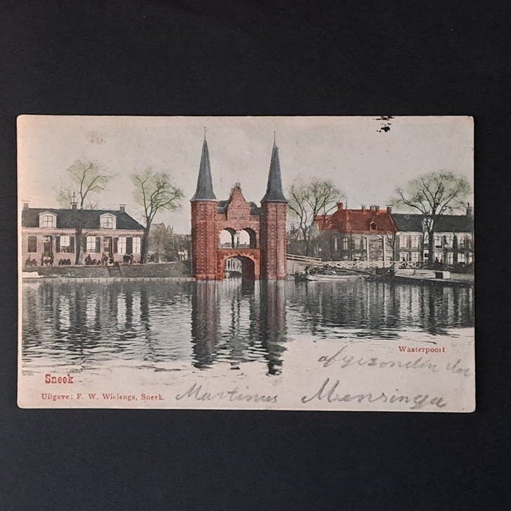 Sneek Friesland Zicht op de Waterpoort 1901, Verzamelen, Ophalen of Verzenden, Voor 1920, Gelopen, Friesland