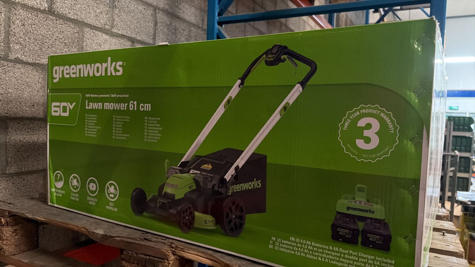 Greenworks grasmaaier + 2 keer accu, Ophalen, Zo goed als nieuw