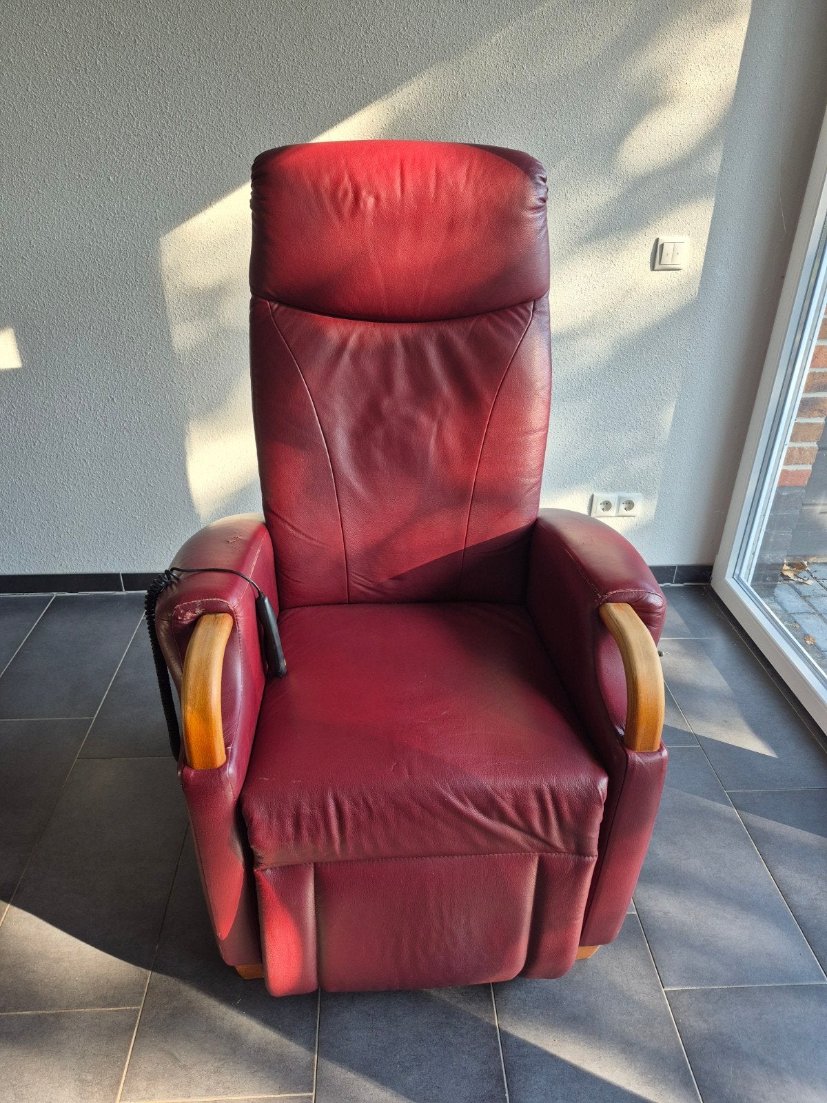 relaxstoel sta op stoel, Huis en Inrichting, Ophalen, Gebruikt, Minder dan 75 cm, Leer