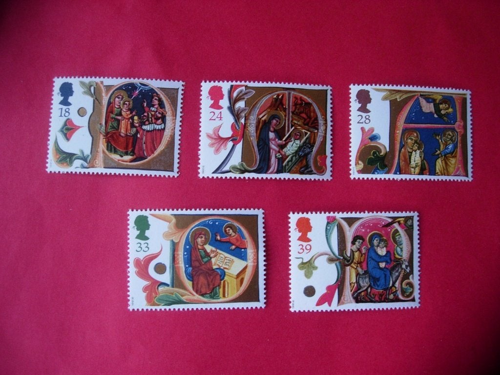 Groot Brittannië 1991 Kerstmis Geënlumineerde lettertekens, Verzenden, Postfris