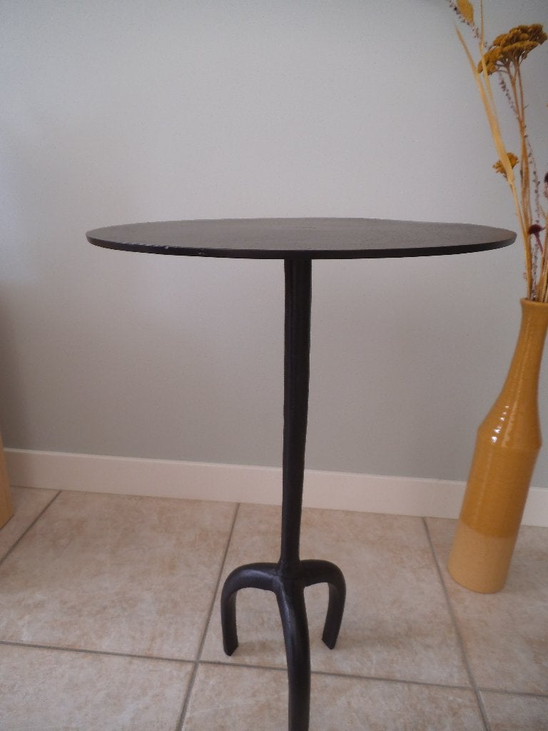 Zwarte bijzettafel, Ophalen, Metaal of Aluminium, Rond, Nieuw