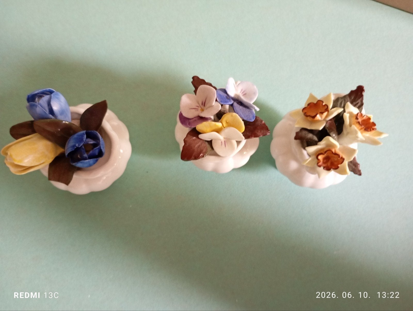 Set van 3 Stratford Fine Bone China bloemstukjes, Antiek en Kunst, Ophalen of Verzenden