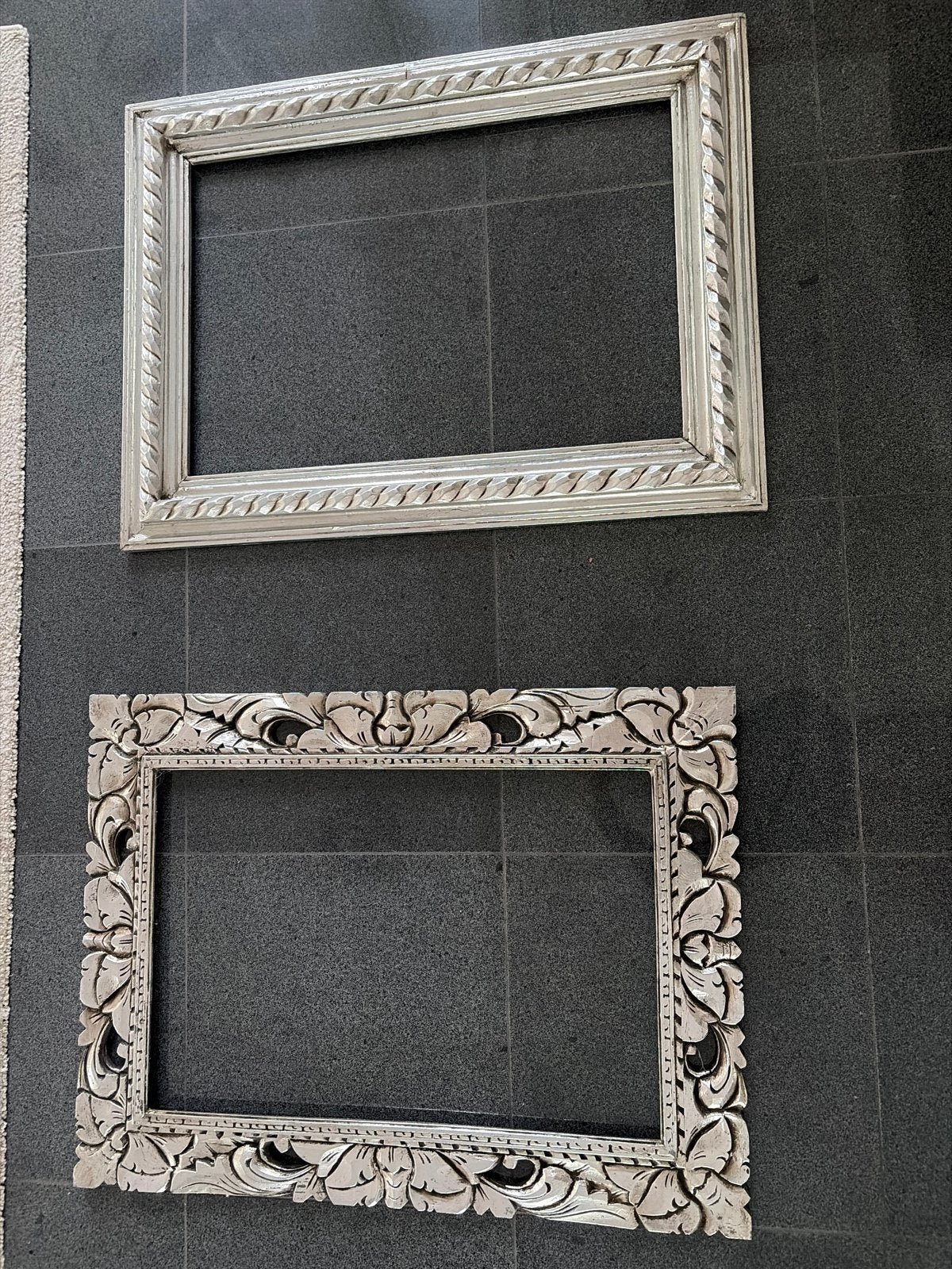 2 Schilderijlijsten 80x60 cm - Decoratief & Klassiek, Ophalen, Gebruikt, Schilderijlijst, Zilver