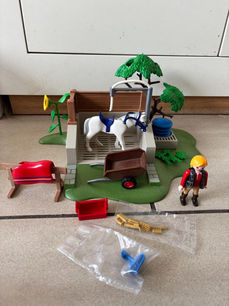 Playmobil Paarden Wasplaats Set, Ophalen of Verzenden, Zo goed als nieuw, Los playmobil