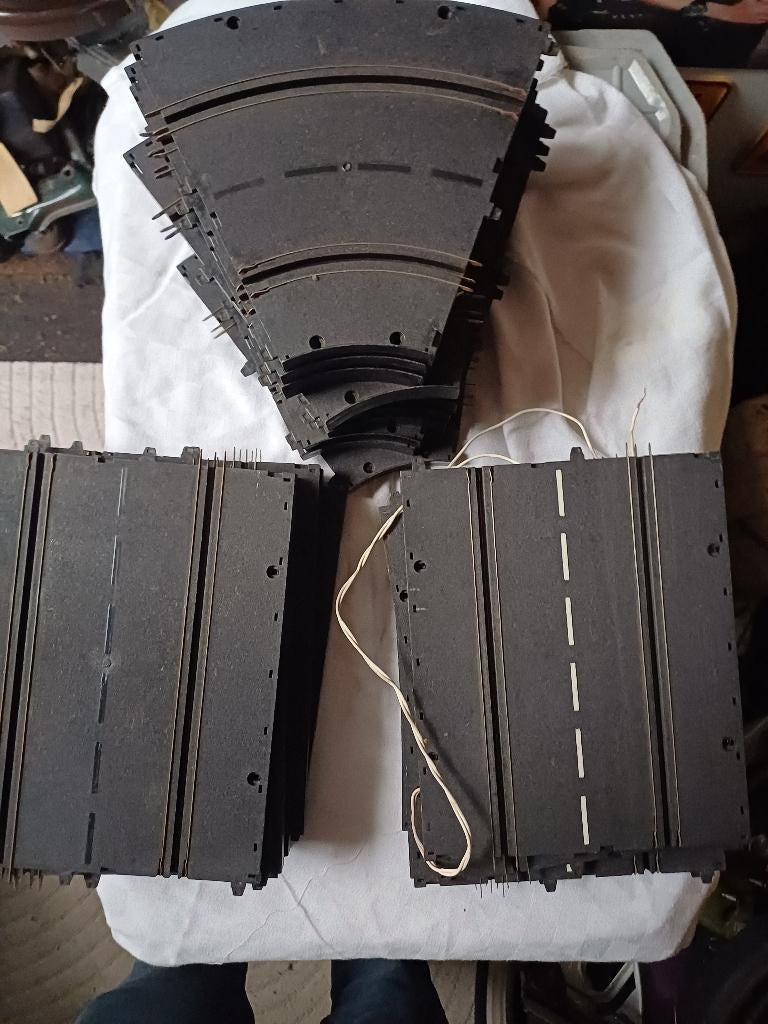 Vintage Carrera baanstukken rond de 20 stuks, Gebruikt, Onderdelen, Carrera, Ophalen of Verzenden