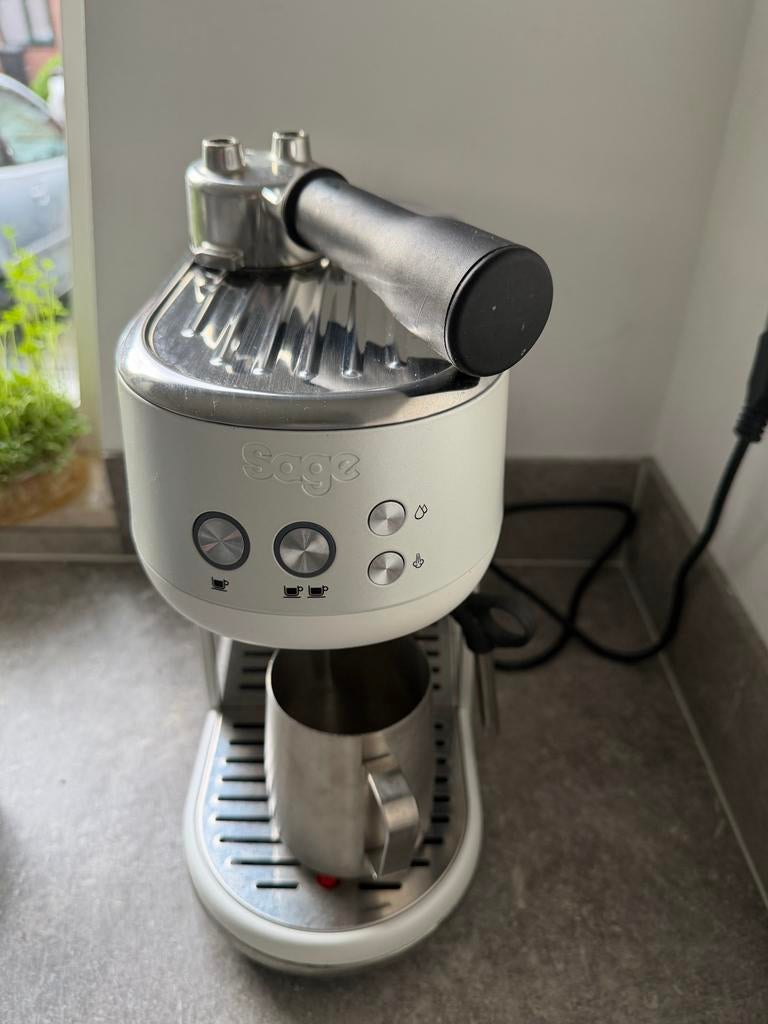 Sage Bambino Espresso Apparaat wit, Witgoed en Apparatuur, Koffiezetapparaten, Espresso apparaat, Gemalen koffie, Zo goed als nieuw