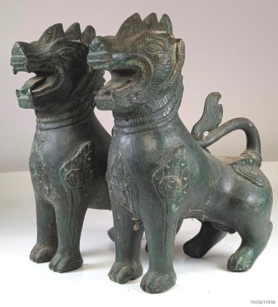 Oud beeld Chinthe of Guardian leeuw ( Foo Dog ), Ophalen, 20 - 50 cm, Beeld, Religie