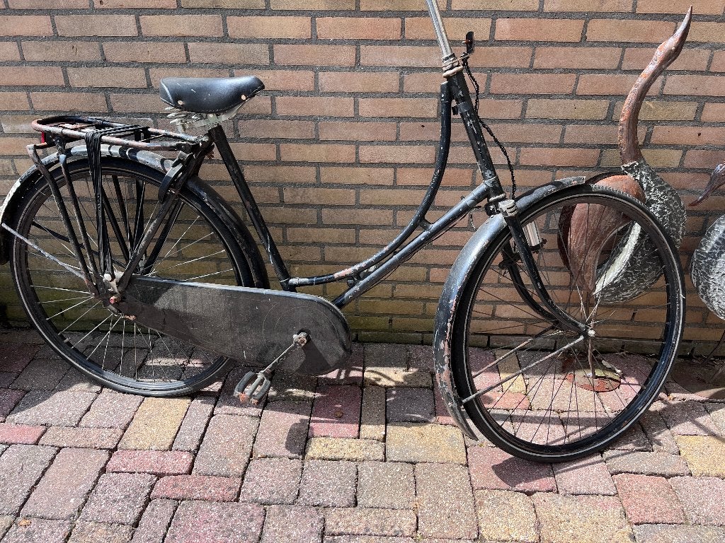 Antieke oude weduwe fiets, 47 tot 50 cm, Ophalen, Gebruikt, Terugtraprem