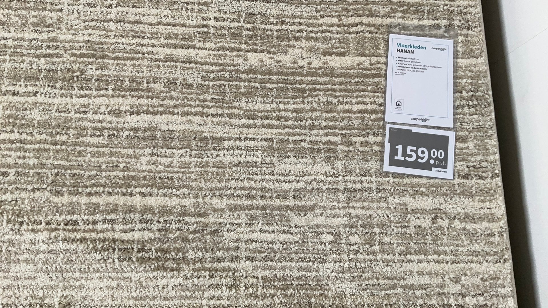 Nieuw Carpetright Hanan vloerkleed 1.60 m bij 2.30 m, Ophalen, Beige, 150 tot 200 cm, Rechthoekig