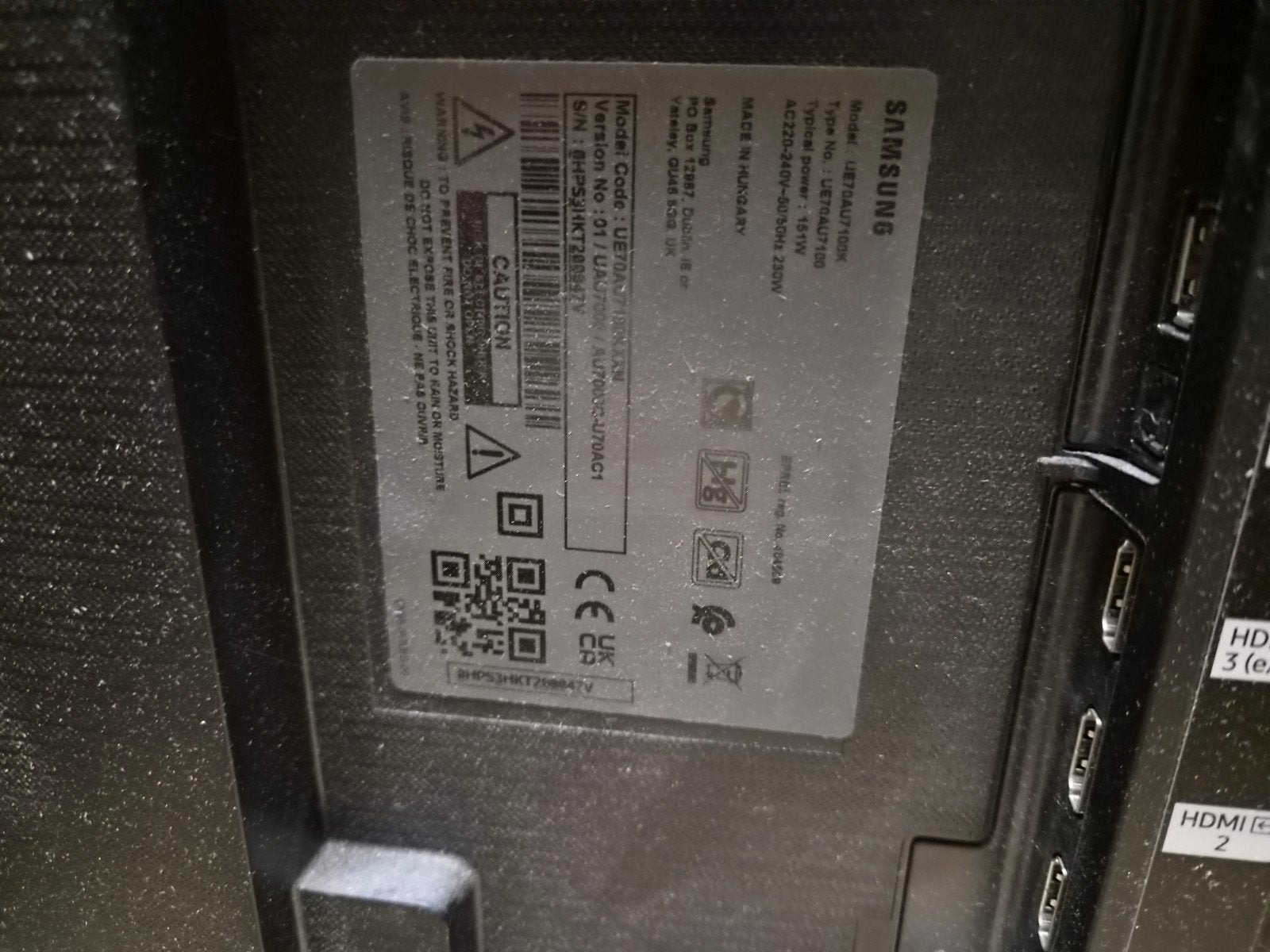 Samsung 70 inch TV, Ophalen, 50 Hz, HD Ready (720p), Samsung
