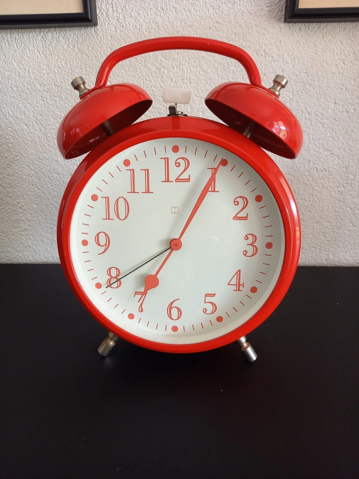 Vintage rode wekker met dubbele bel, Ophalen, Wandklok