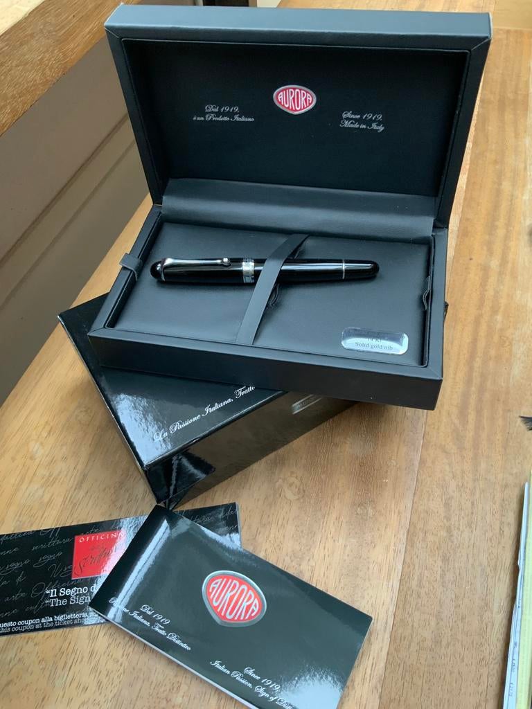 Vulpen Aurora 88 Big Zwart Chroom 14k Nib F / M Compleet, Ophalen of Verzenden, Zo goed als nieuw, Vulpen, Mont Blanc