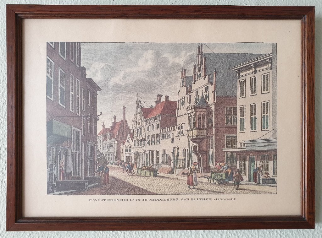 Repro Het West-Indisch Huis te Middelburg, Jan Bulthuis, Ophalen of Verzenden, 22 cm, 30 cm, Stadsgezicht