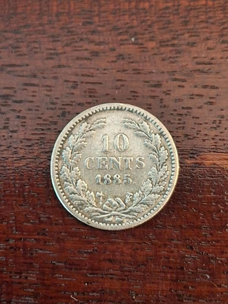 munt Nederland 10 cent 1885 zilver, Postzegels en Munten, Munten | Nederland, Koning Willem III, Zilver, Ophalen of Verzenden