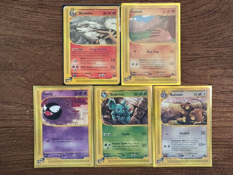 Vintage pokemon kaarten verzameling Skyridge, Ophalen, Zo goed als nieuw, Meerdere kaarten, Foil
