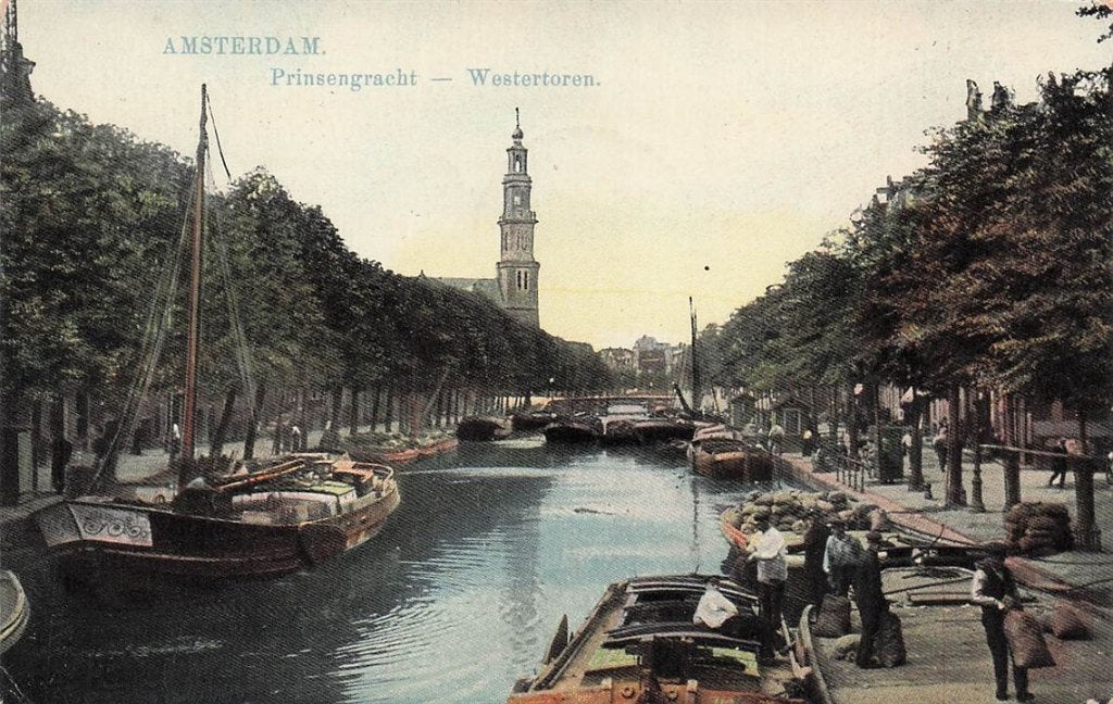 703-249-001 Amsterdam Prinsengracht Westertoren, Verzamelen, Ophalen of Verzenden, Voor 1920, Noord-Holland