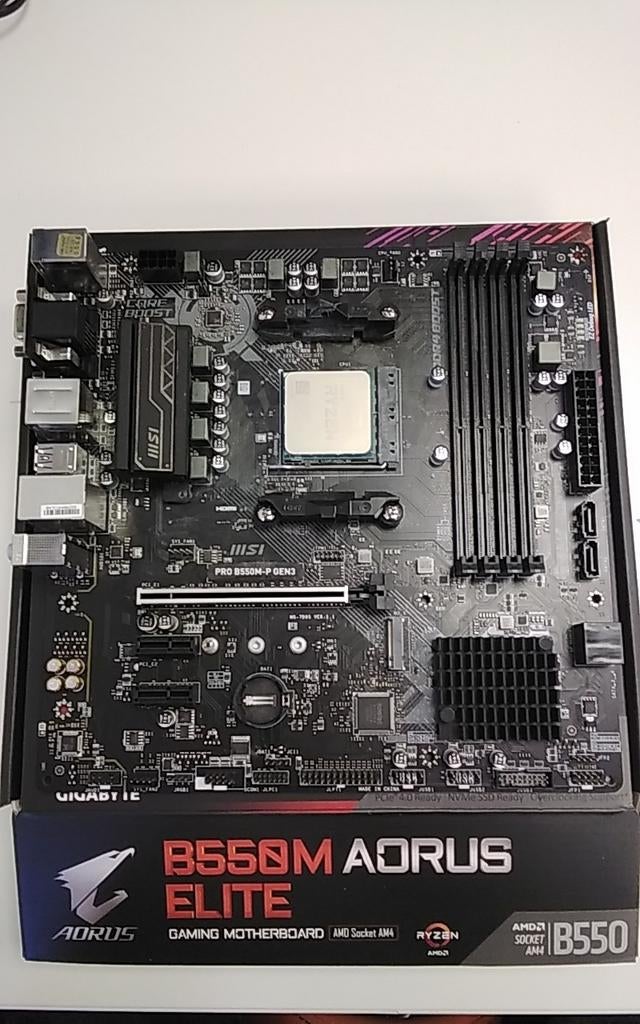 Msi PRO B550M-P gen3 moederbord en Ryzen 7 5700G voor parts, Computers en Software, Moederborden, ., DDR4, Ophalen of Verzenden