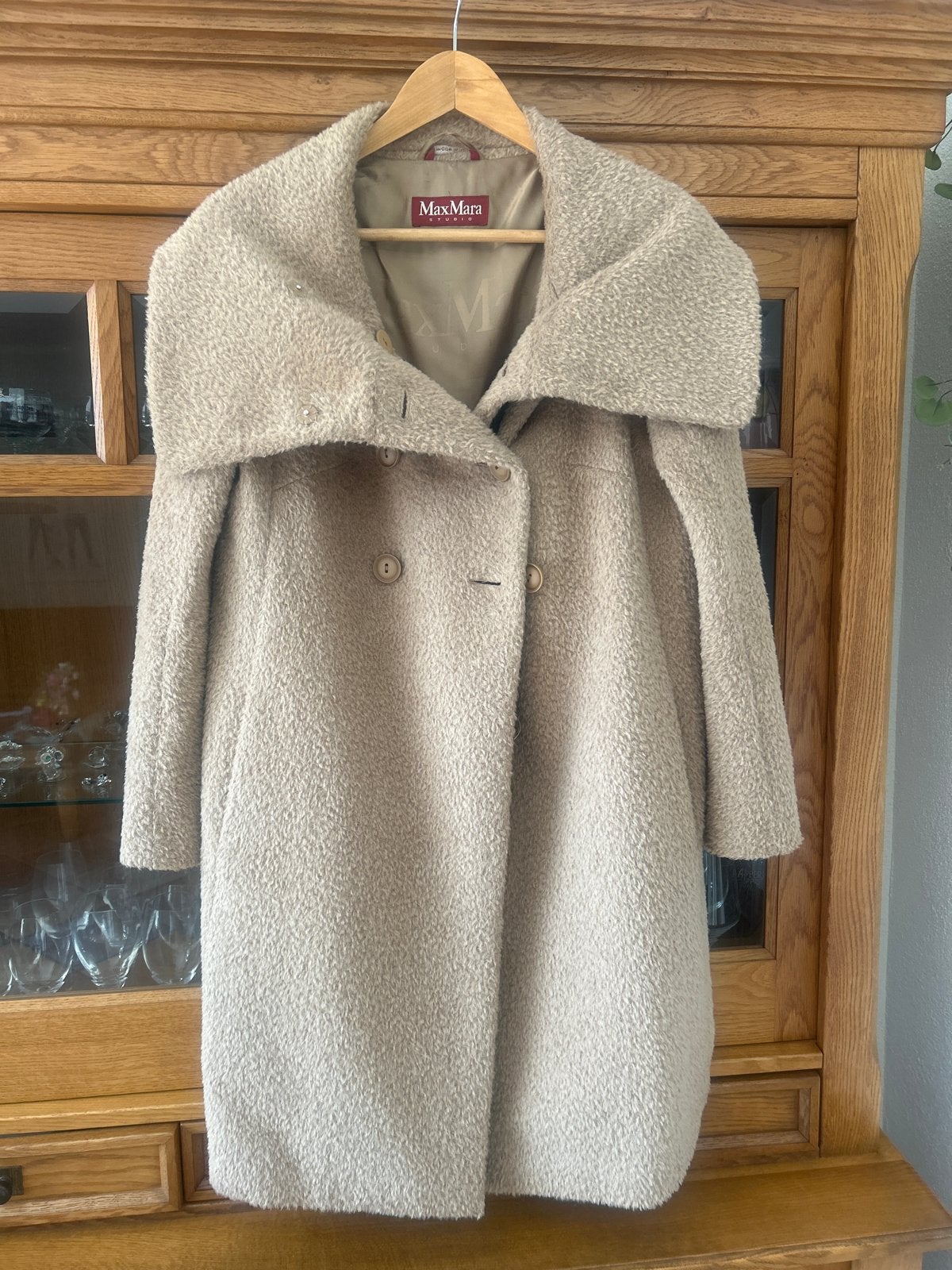 MaxMara Studio wollen jas - camel/zandkleur - Maat M, Ophalen of Verzenden, Zo goed als nieuw, Maat 38/40 (M), Beige