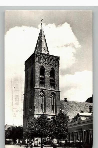 Ede Ned Herv Kerk fietsers st 1960, Ophalen of Verzenden, 1940 tot 1960, Gelopen, Gelderland