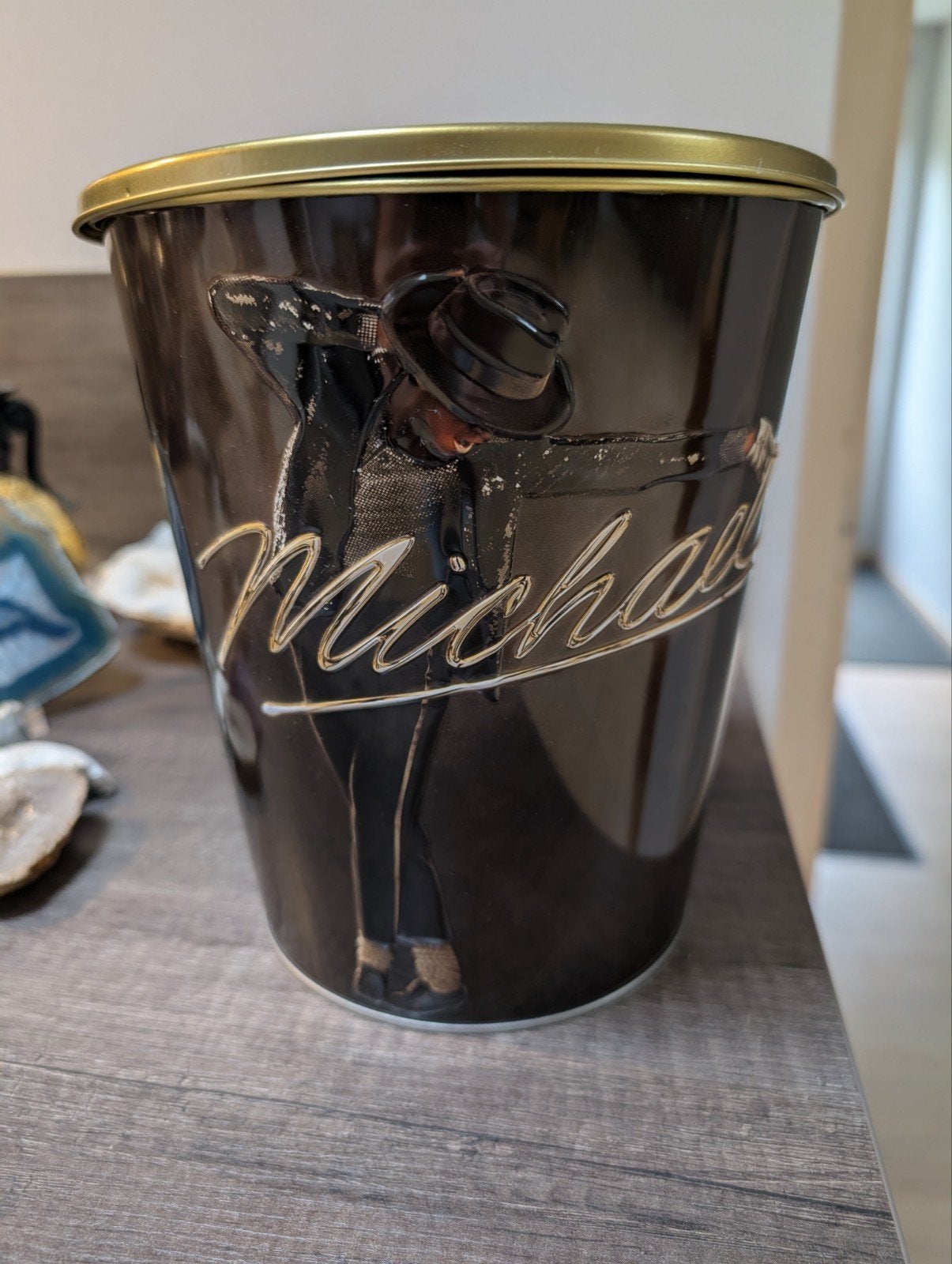 Michael Jackson Bewaardoos / Blik - Limited Edition, Vintage, Zwart, Ophalen of Verzenden, Zo goed als nieuw