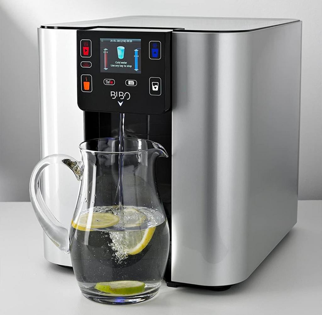BIBO Waterkoeler/Heetwaterdispenser met vaste aansluiting, 2 liter of meer, Ophalen of Verzenden, Zo goed als nieuw, Rvs