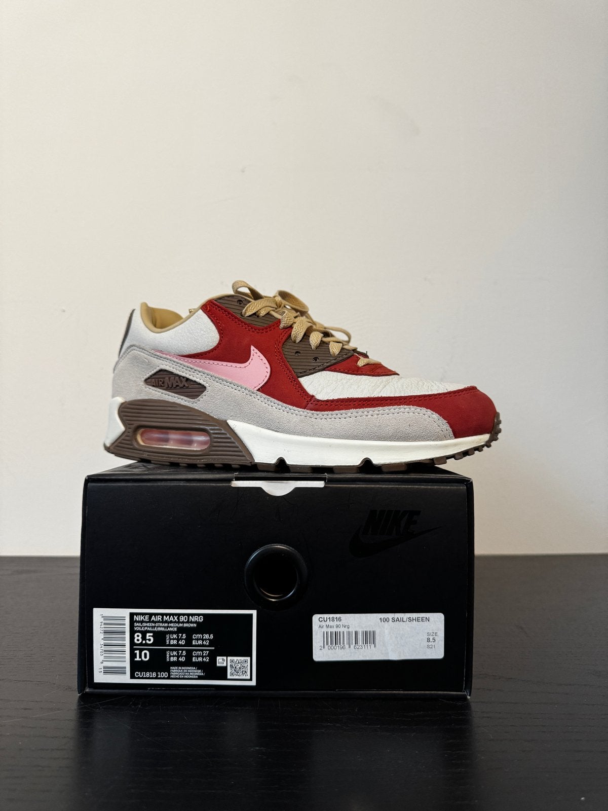 Nike Air Max 90 NRG 'Bacon' EU 42 US8,5, Ophalen of Verzenden, Zo goed als nieuw, Sneakers of Gympen