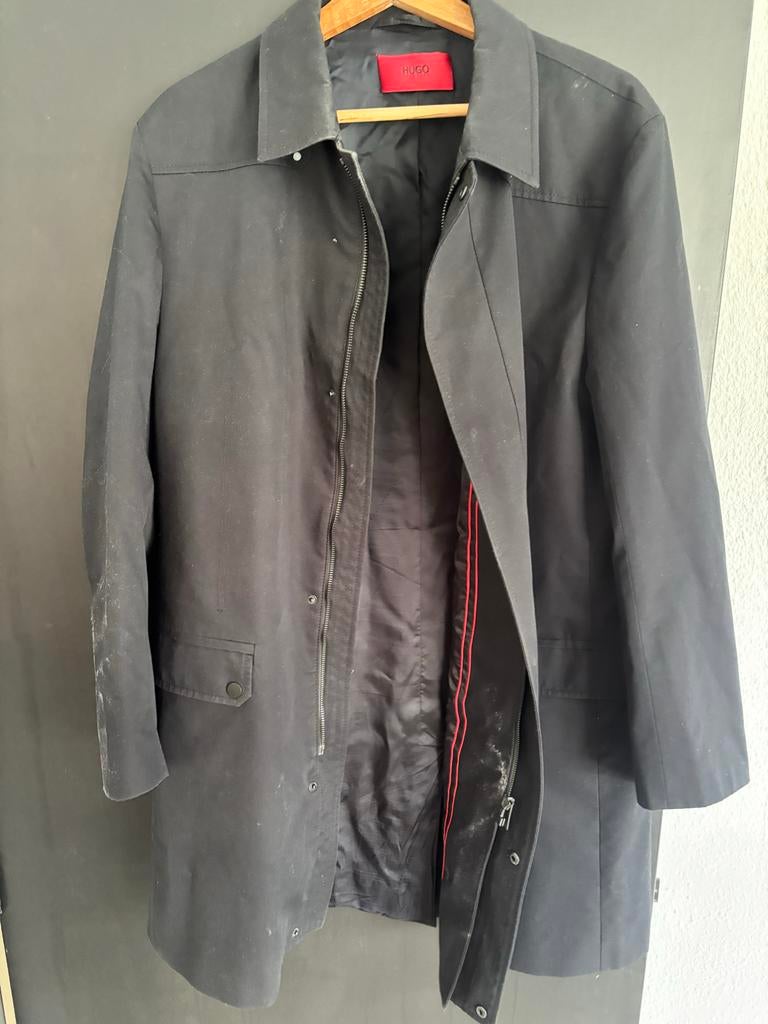 Hugo boss Red label mantel zwart maat 50, Verzenden, Zo goed als nieuw, Maat 48/50 (M), Zwart