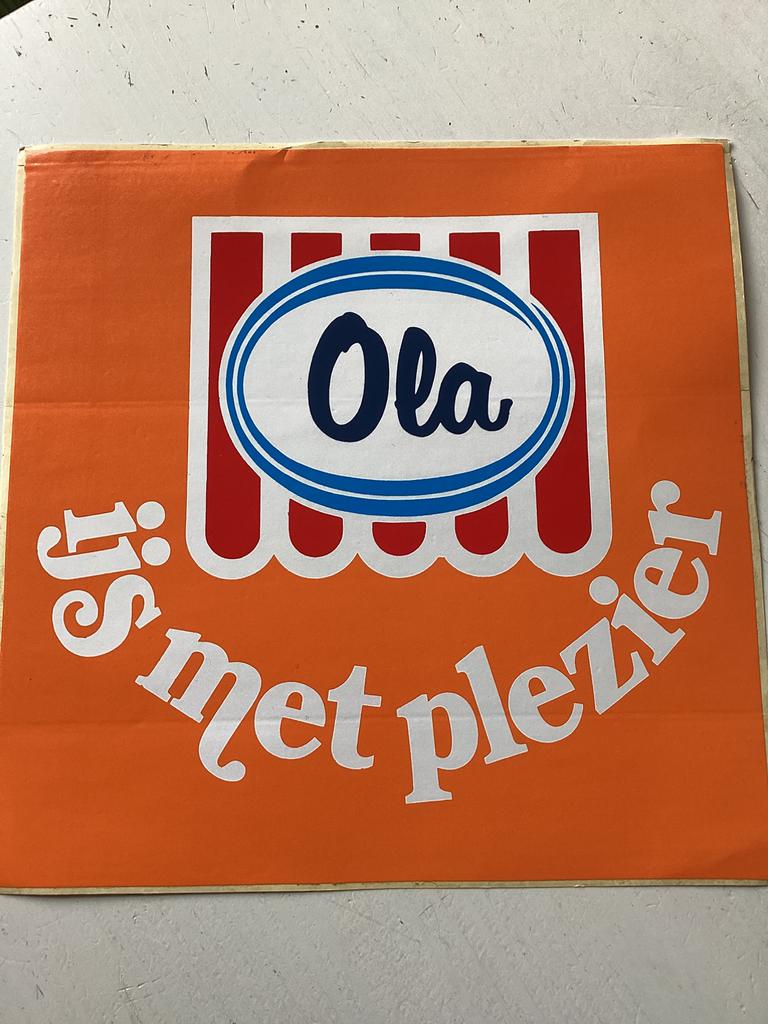 Grote sticker Ola ijs met plezier, Verzenden, Zo goed als nieuw, Merk