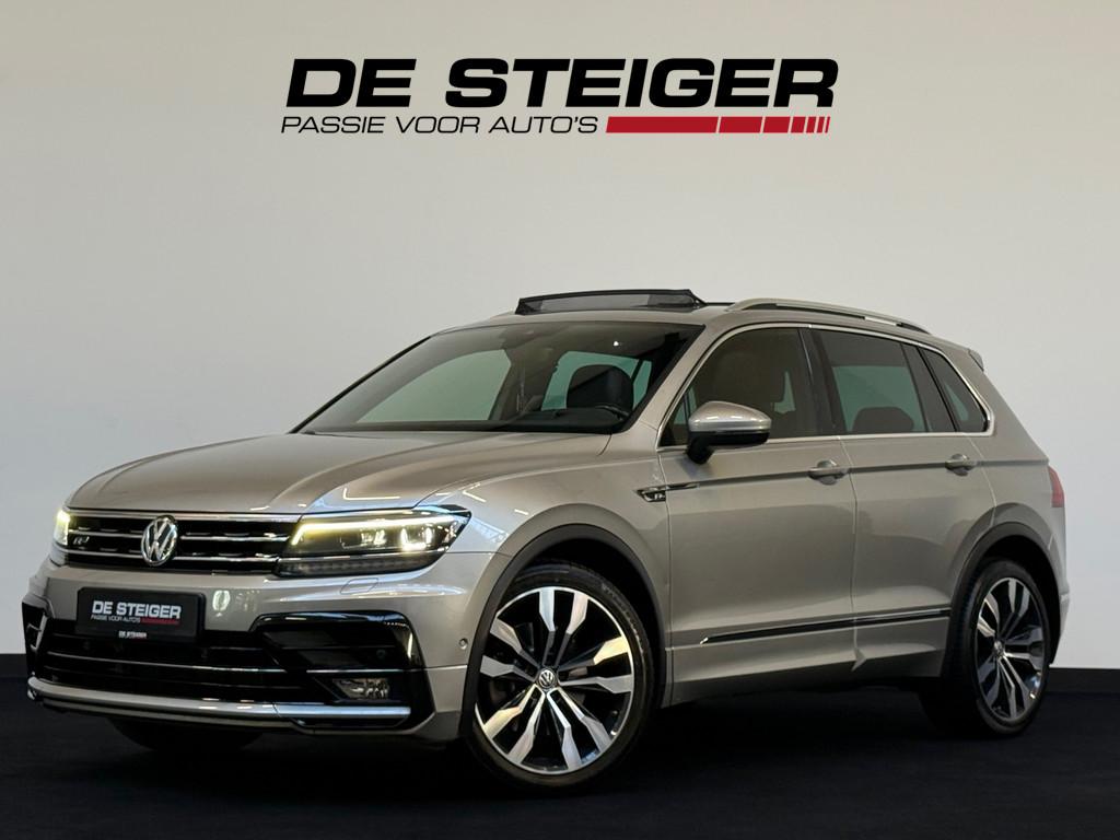 Volkswagen Tiguan 2.0 TSI 4Motion 3 x R-line ACC Pano Keyles, Auto's, Automaat, Gebruikt, Zwart, Leder en Stof
