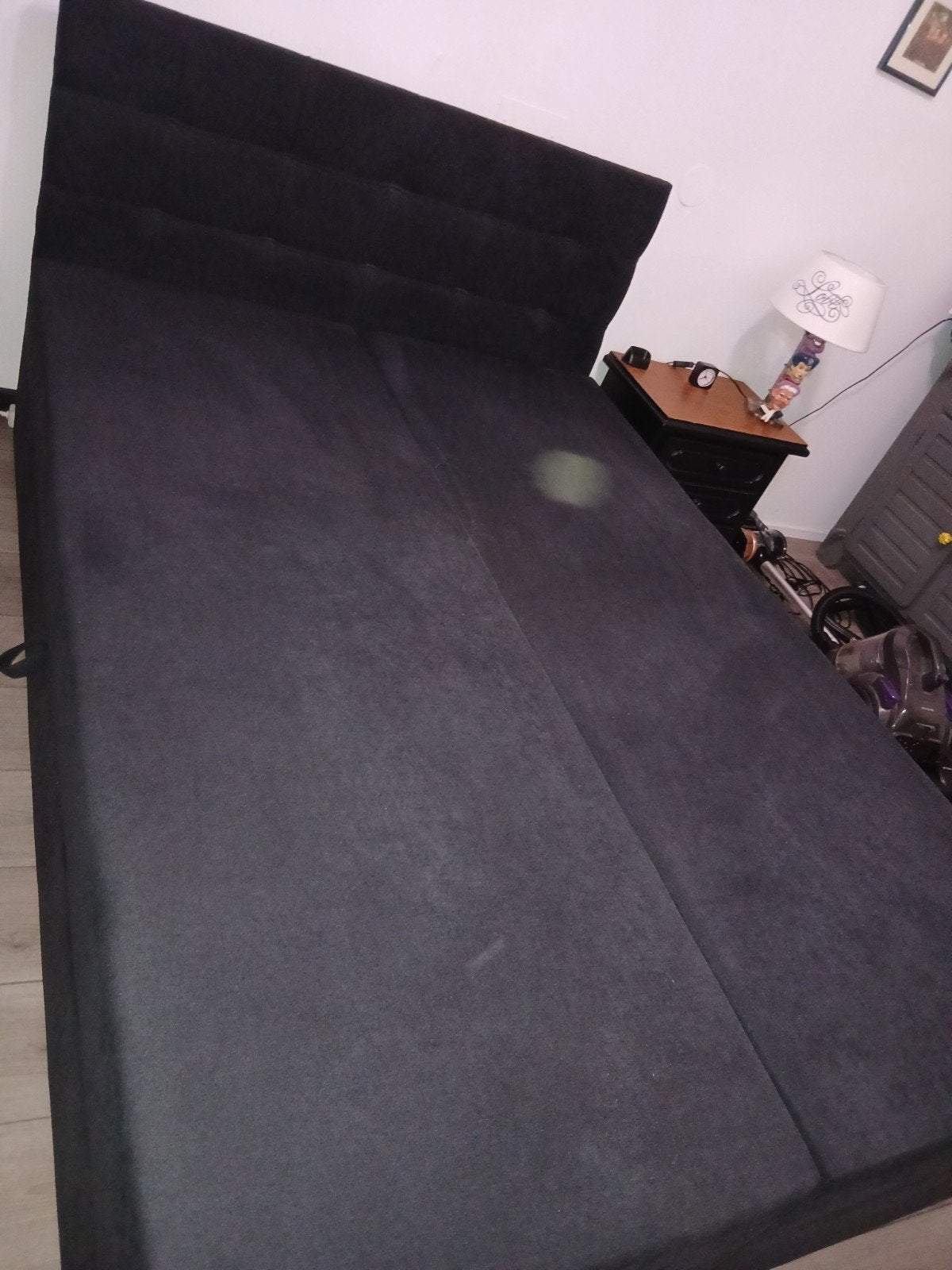 Boxspring 3maanden gebruikt bieden, Ophalen, Tweepersoons, Zwart, 160 cm