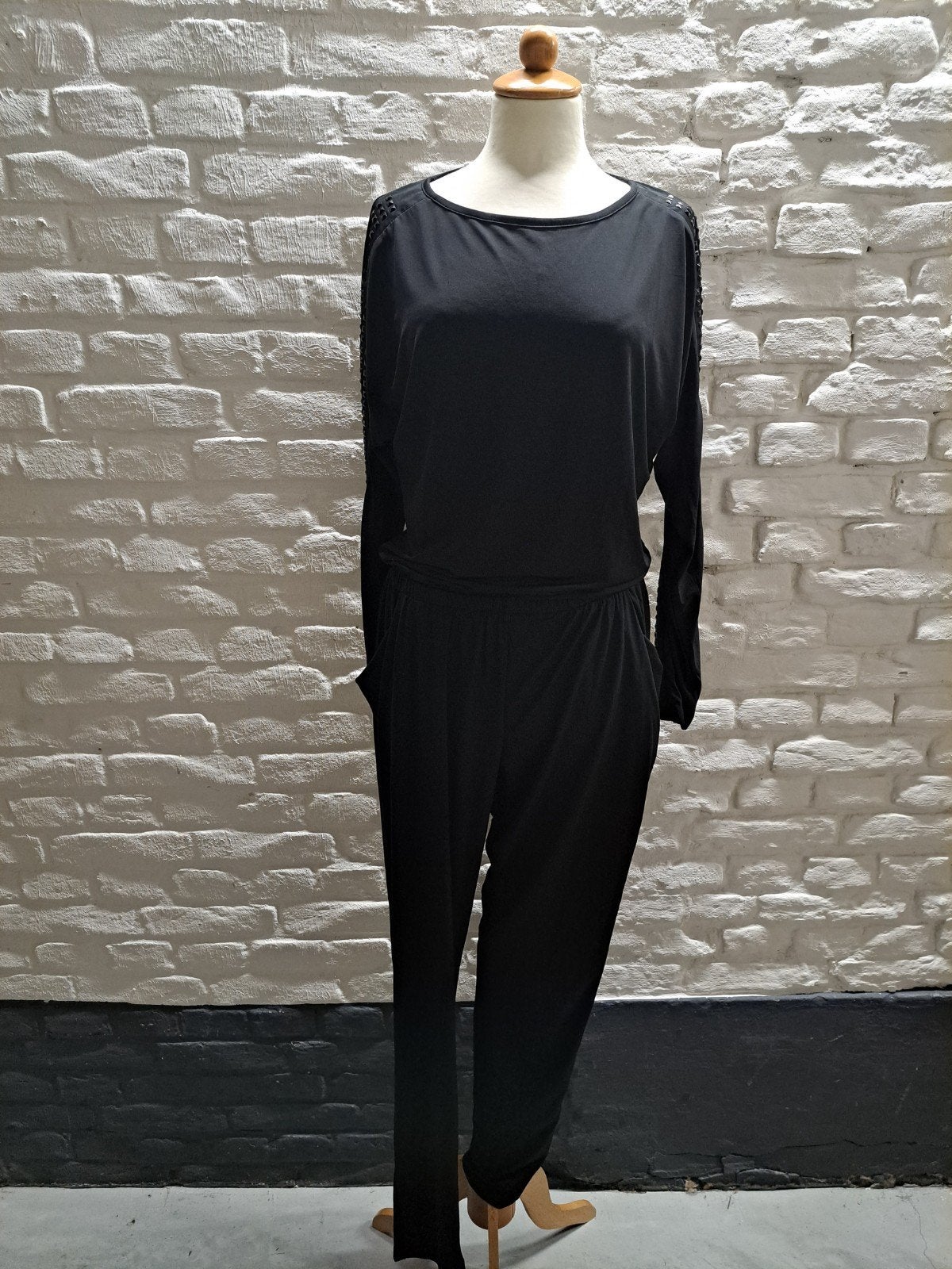 Jacky Luxury Jumpsuit Zwart Maat L, Maat 38/40 (M), Verzenden, Zwart, Jacky Luxury