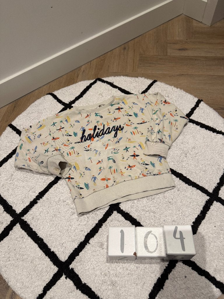 Foto 2 van Gebruikt wit print Tape a L'oeil sweater trui 104 (4y) Holid
