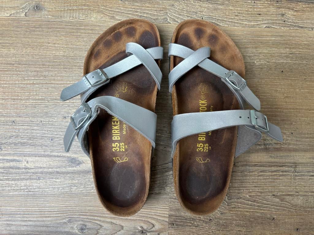 Birkenstock Mayari sandalen maat 35, Ophalen of Verzenden, Gedragen, Grijs, Sandalen of Muiltjes