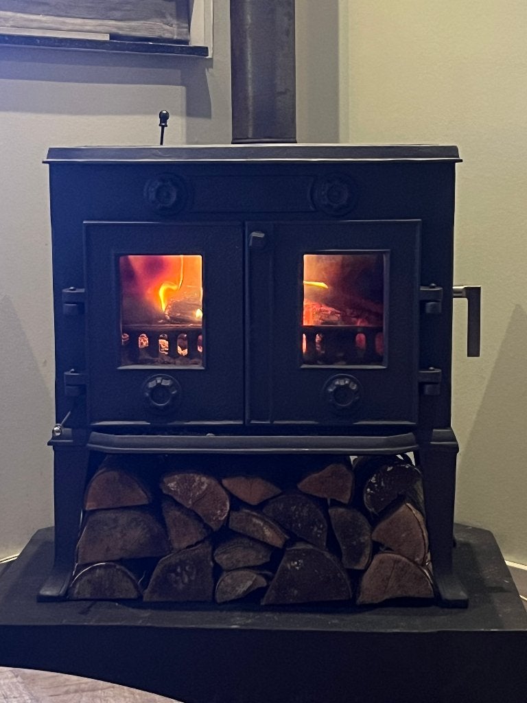 Gietijzeren Houtkachel Acturus II SHOWROOMMODEL 55cm Hout, Vintage, Zwart, Info@dekachelerij.nl, Nieuw